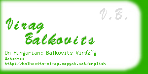 virag balkovits business card